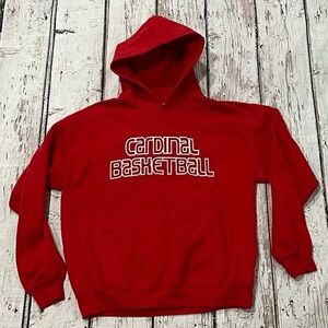 Vintage Cardinal Basketball Red 1990s Hoodie Pullover Jumper Sweatshirt
